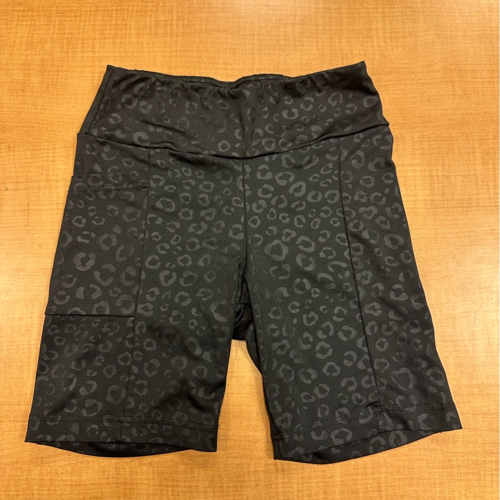 Women's Black Leopard Print Shorts